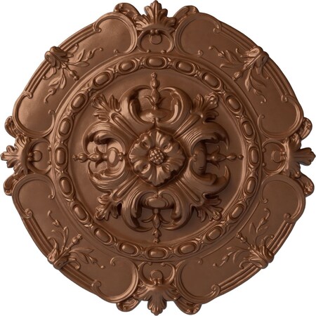 Southampton Ceiling Medallion, Hand-Painted Polished Copper, 16 1/2OD X 2 3/8P